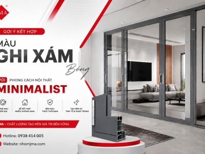 CẬN CẢNH MẪU GÓC NHÔM JMA MÀU GHI XÁM CHÍNH HÃNG